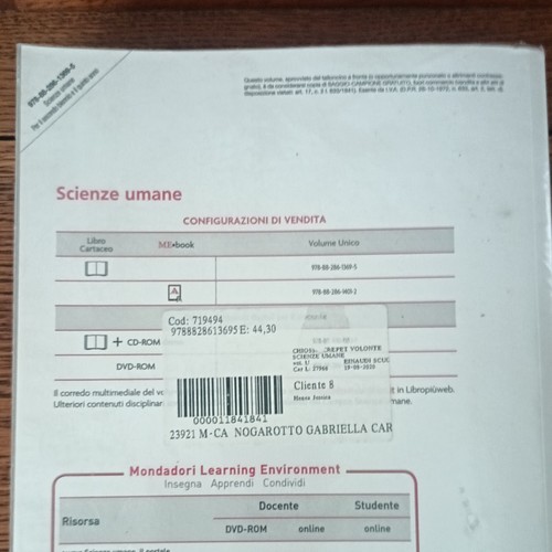 Mondadori scienze umane corso - scienze,